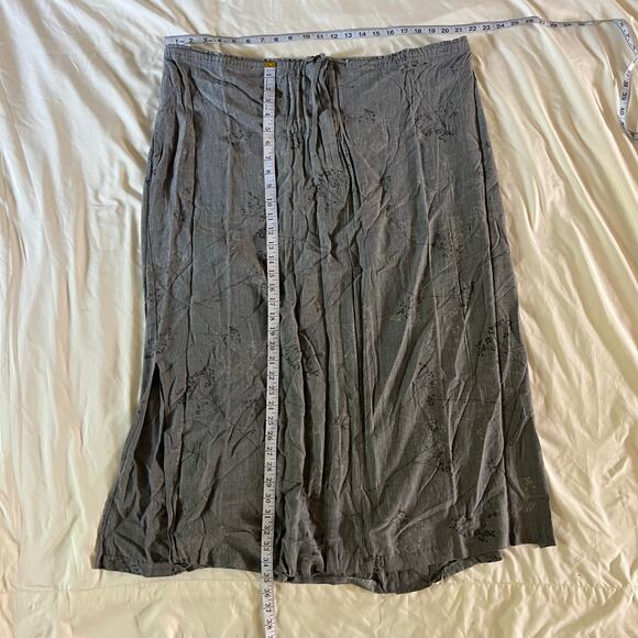 Y2K 2000s Grey Floral Print Plus Sz 3X Elastic Wast Whimsygoth Grunge - Picture 9 of 9